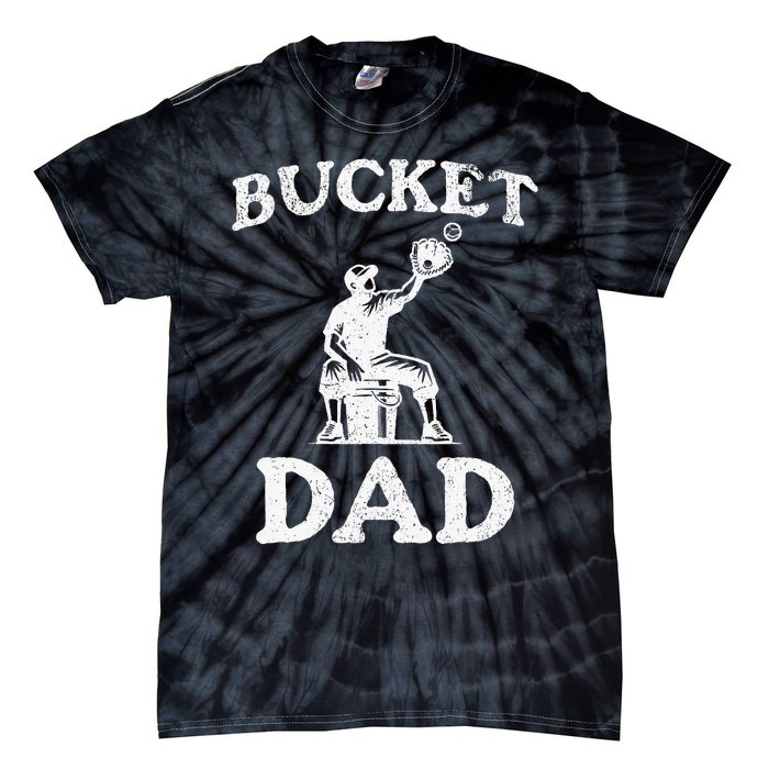 Bucket Dad Softball Dad Baseball Tie-Dye T-Shirt