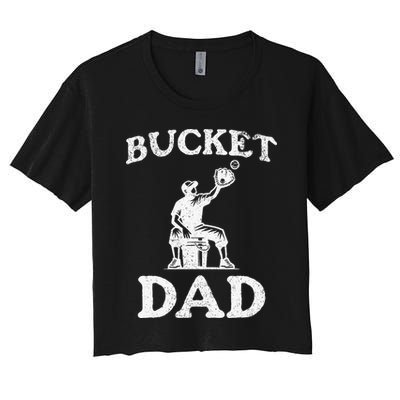 Bucket Dad Softball Dad Baseball Women's Crop Top Tee