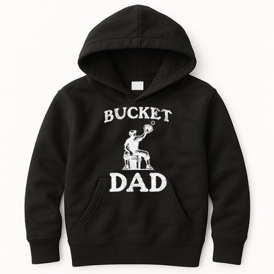Bucket Dad Softball Dad Baseball Kids Hoodie