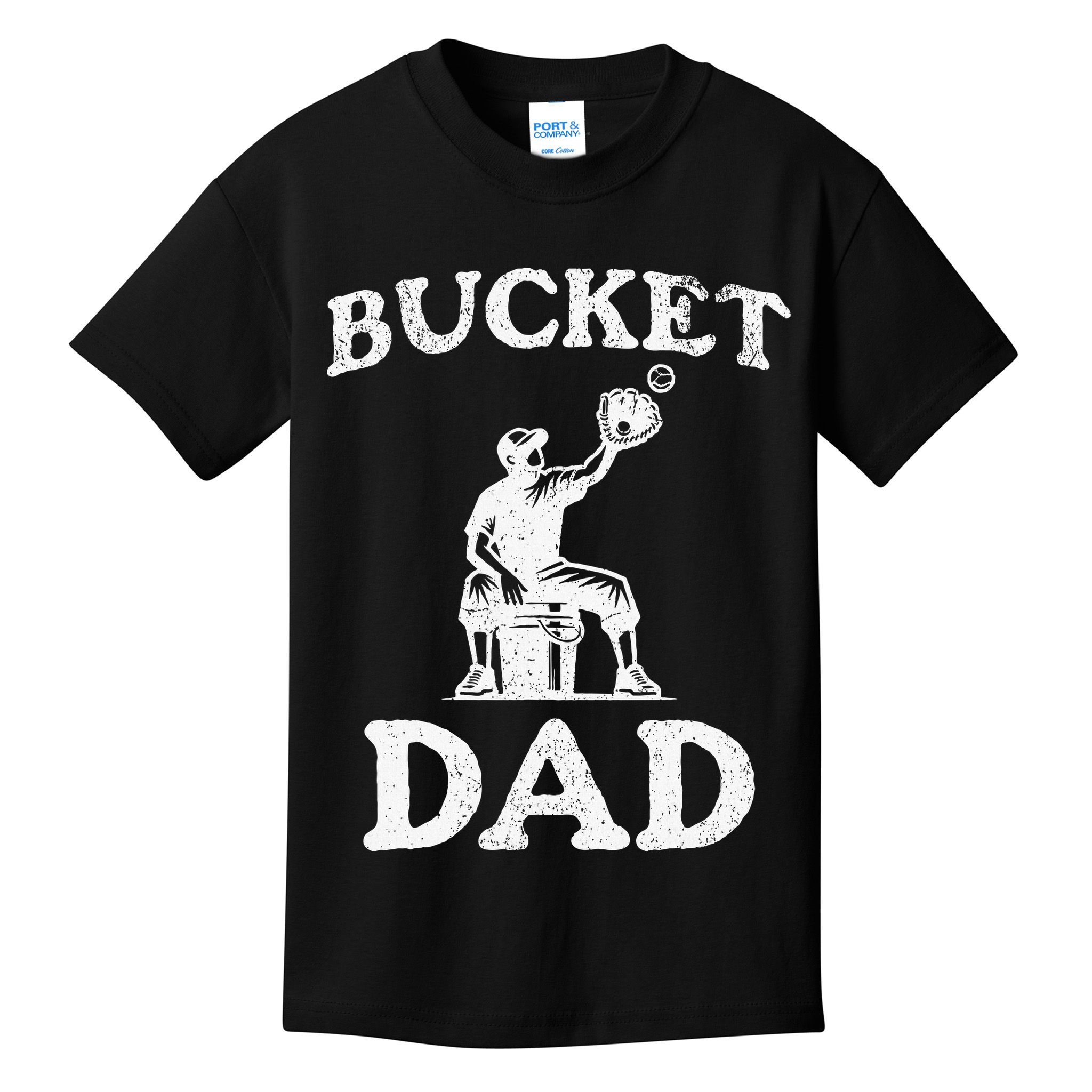 Bucket Dad Softball Dad Baseball Kids T-Shirt