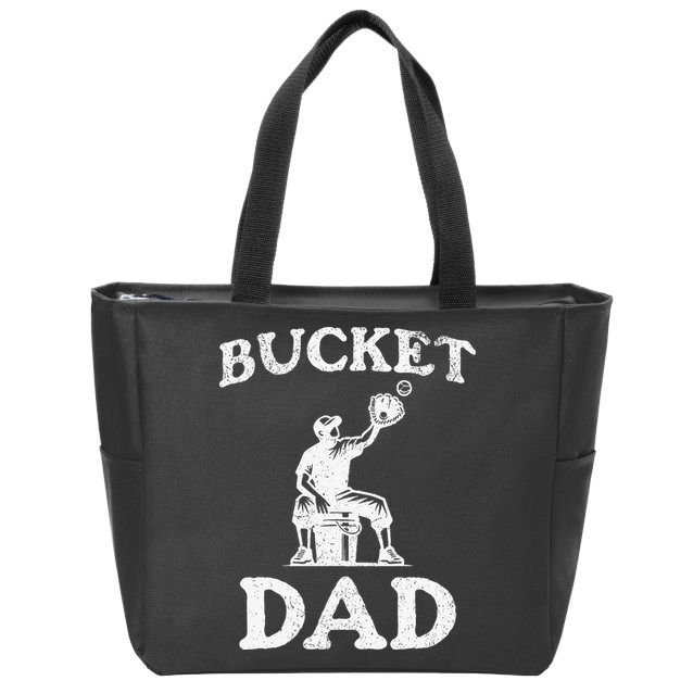 Bucket Dad Softball Dad Baseball Zip Tote Bag