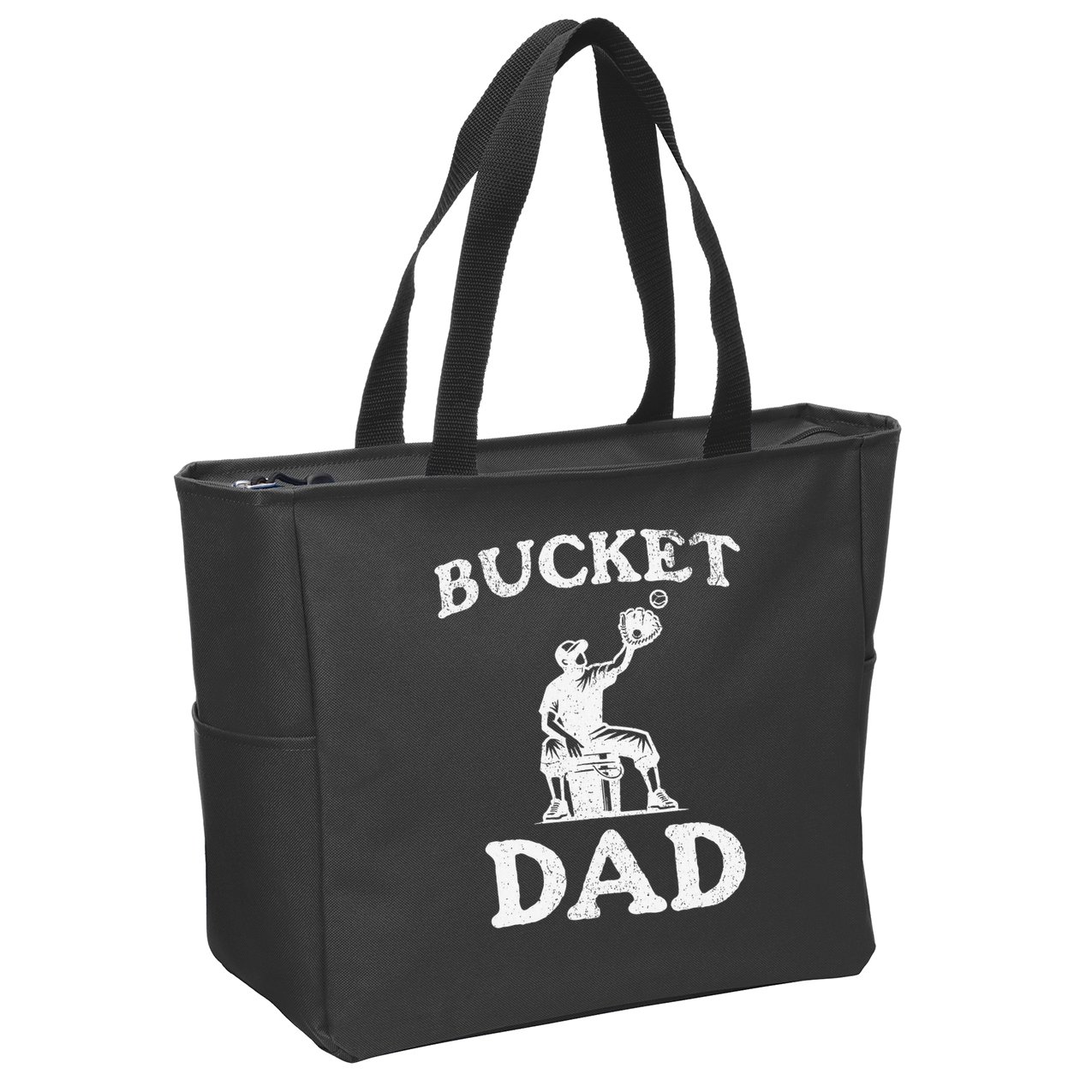 Bucket Dad Softball Dad Baseball Zip Tote Bag