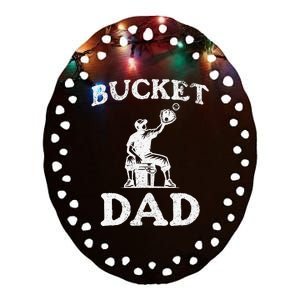 Bucket Dad Softball Dad Baseball Ceramic Oval Ornament