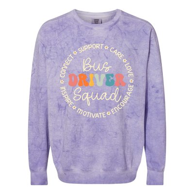 Bus Driver Squad Appreciation Week Back To School Colorblast Crewneck Sweatshirt