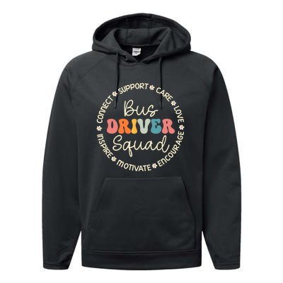 Bus Driver Squad Appreciation Week Back To School Performance Fleece Hoodie