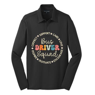 Bus Driver Squad Appreciation Week Back To School Silk Touch Performance Long Sleeve Polo