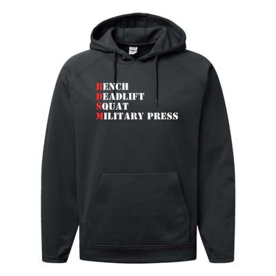 Bench Deadlift Squat Military Press Performance Fleece Hoodie