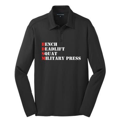 Bench Deadlift Squat Military Press Silk Touch Performance Long Sleeve Polo