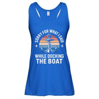 Boating Docking Sorry For What I Said Funny Gift Ladies Essential Flowy Tank