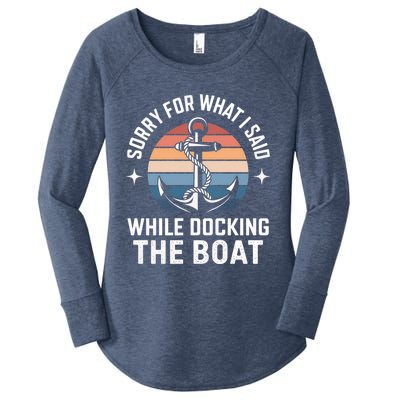 Boating Docking Sorry For What I Said Funny Gift Women's Perfect Tri Tunic Long Sleeve Shirt