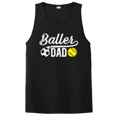 Baller Dad Soccer Softball Dad Softball Soccer Father Cute Gift PosiCharge Competitor Tank