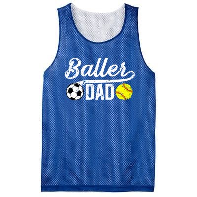 Baller Dad Soccer Softball Dad Softball Soccer Father Cute Gift Mesh Reversible Basketball Jersey Tank