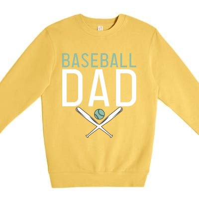 Baseball Dad Sport Father Daddy Gift Premium Crewneck Sweatshirt