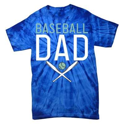 Baseball Dad Sport Father Daddy Gift Tie-Dye T-Shirt