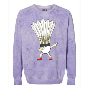 Badminton Dabbing Shuttlecock Birdie Badminton Cute Gift Colorblast Crewneck Sweatshirt