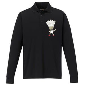 Badminton Dabbing Shuttlecock Birdie Badminton Cute Gift Performance Long Sleeve Polo