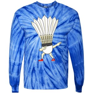 Badminton Dabbing Shuttlecock Birdie Badminton Cute Gift Tie-Dye Long Sleeve Shirt