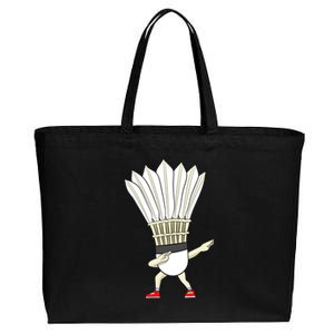 Badminton Dabbing Shuttlecock Birdie Badminton Cute Gift Cotton Canvas Jumbo Tote