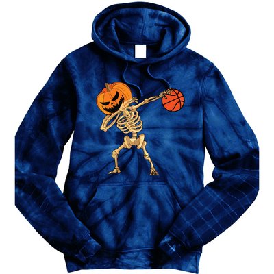 Basketball Dabbing Skeleton Boy Halloween Basketball Tie Dye Hoodie