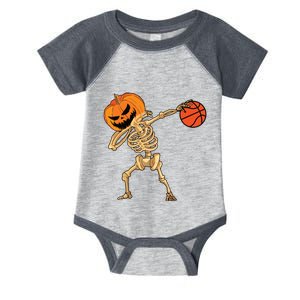 Basketball Dabbing Skeleton Boy Halloween Basketball Infant Baby Jersey Bodysuit