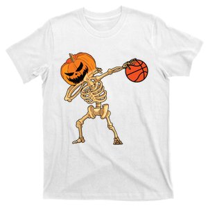 Basketball Dabbing Skeleton Boy Halloween Basketball T-Shirt