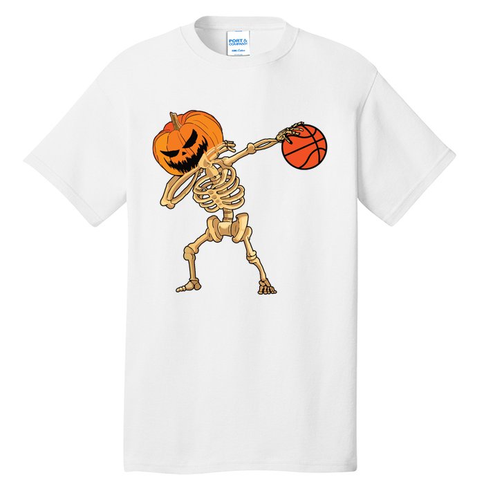 Basketball Dabbing Skeleton Boy Halloween Basketball Tall T-Shirt