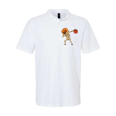 Basketball Dabbing Skeleton Boy Halloween Basketball Softstyle Adult Sport Polo