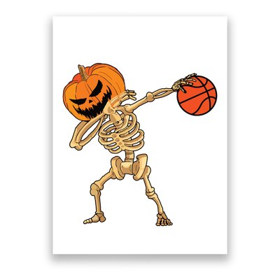 Basketball Dabbing Skeleton Boy Halloween Basketball Poster