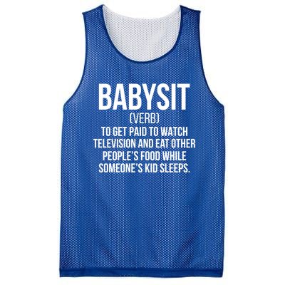 Babysit Definition Sitter Sitting Gift Mesh Reversible Basketball Jersey Tank