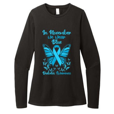 Butterflies Diabetes Type 1 Awareness Family Support Womens CVC Long Sleeve Shirt