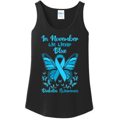 Butterflies Diabetes Type 1 Awareness Family Support Ladies Essential Tank