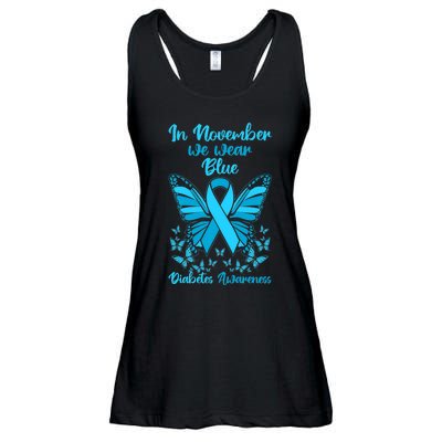 Butterflies Diabetes Type 1 Awareness Family Support Ladies Essential Flowy Tank