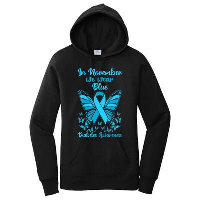 Butterflies Diabetes Type 1 Awareness Family Support Women's Pullover Hoodie