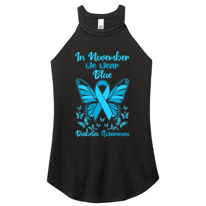 Butterflies Diabetes Type 1 Awareness Family Support Women's Perfect Tri Rocker Tank