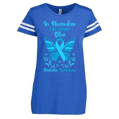 Butterflies Diabetes Type 1 Awareness Family Support Enza Ladies Jersey Football T-Shirt