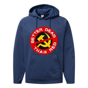 Better Dead Than Red Performance Fleece Hoodie