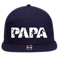Basketball Dad T, Funny Papa Basketball Father 7 Panel Mesh Trucker Snapback Hat