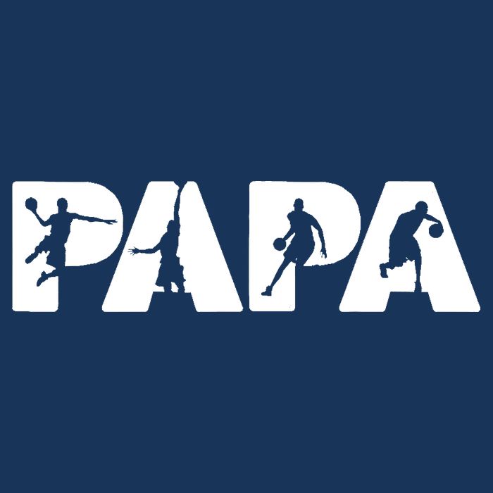 Basketball Dad T, Funny Papa Basketball Father 7 Panel Mesh Trucker Snapback Hat