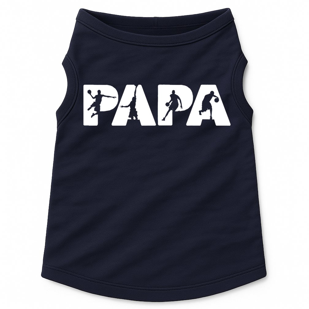 Basketball Dad T, Funny Papa Basketball Father Doggie Tank