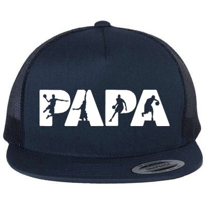 Basketball Dad T, Funny Papa Basketball Father Flatbill Hat