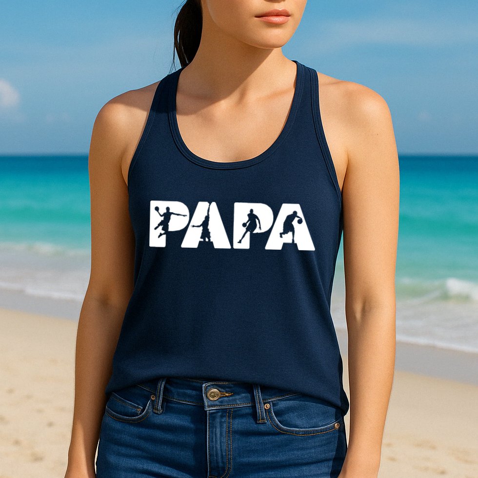 Basketball Dad T, Funny Papa Basketball Father Womens Tank Top