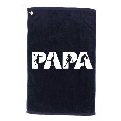 Basketball Dad T, Funny Papa Basketball Father Golf Towel