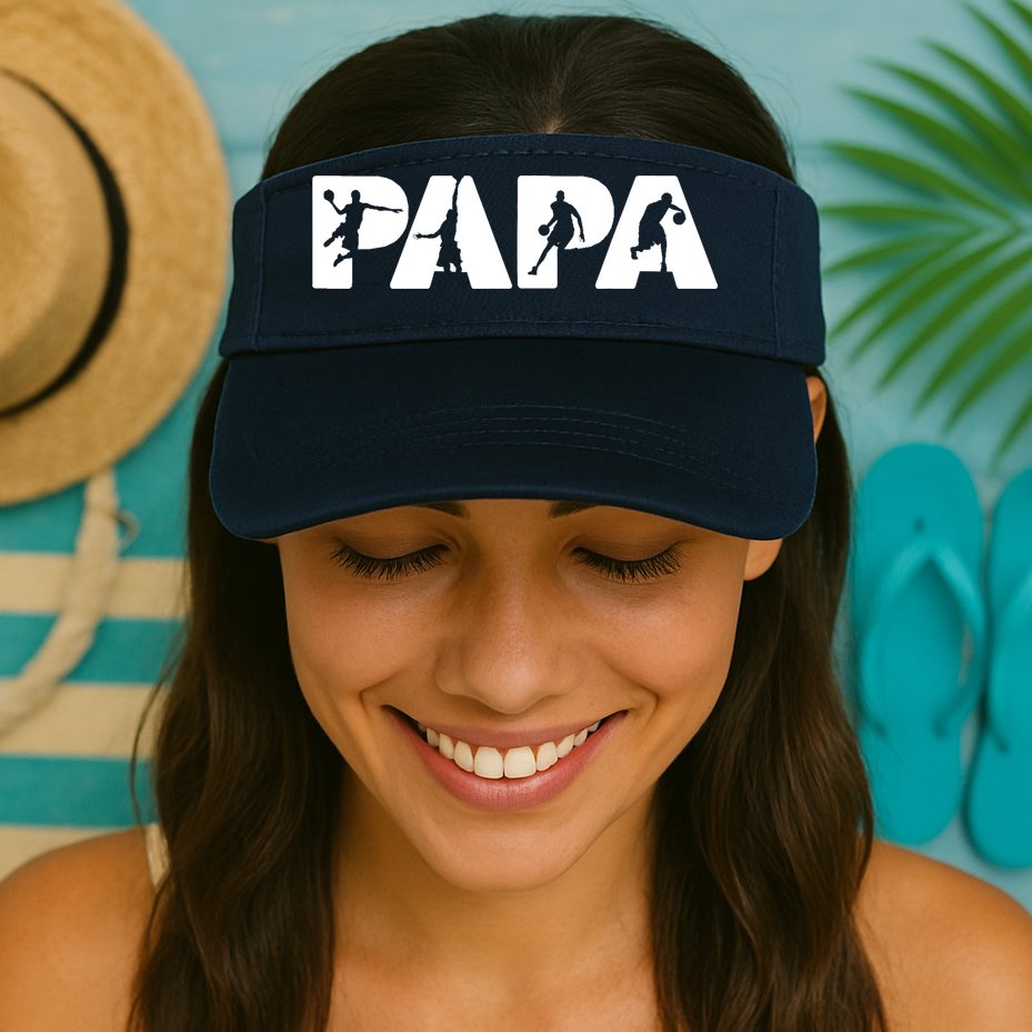 Basketball Dad T, Funny Papa Basketball Father Visor