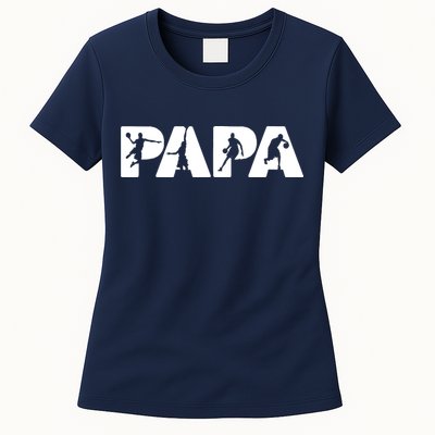 Basketball Dad T, Funny Papa Basketball Father Womens T-Shirt
