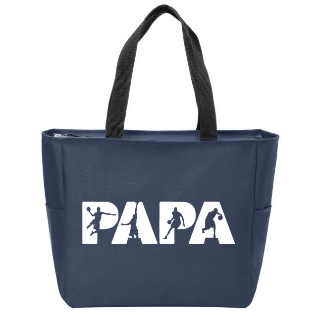 Basketball Dad T, Funny Papa Basketball Father Zip Tote Bag