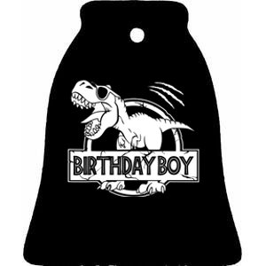 Birthday Dino T Rex Dinosaur Matching Family Ceramic Bell Ornament