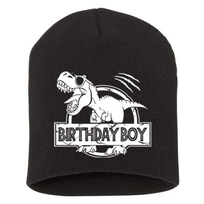 Birthday Dino T Rex Dinosaur Matching Family Short Acrylic Beanie