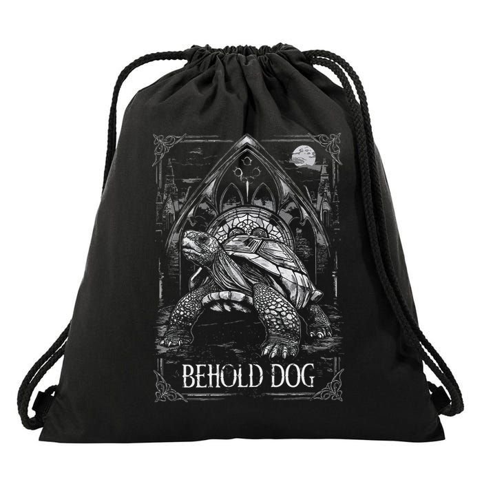 Behold Dog Turtle Elden Merch Drawstring Bag
