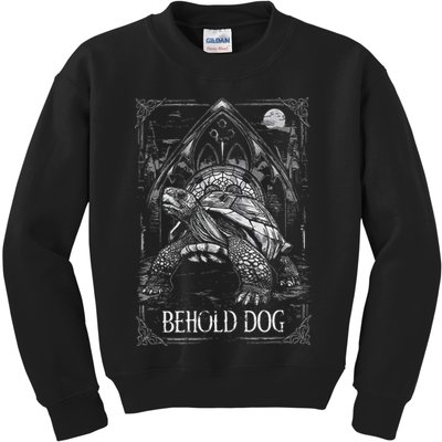 Behold Dog Turtle Elden Merch Kids Sweatshirt