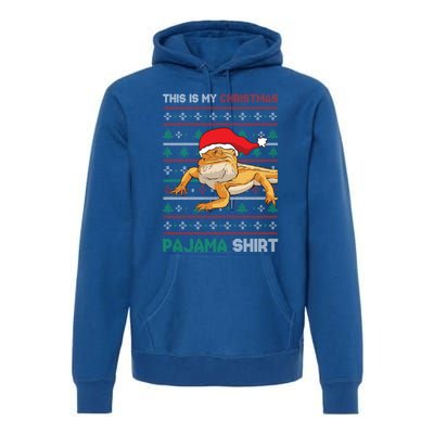 Bearded Dragon This Is My Christmas Pajama Gift Premium Hoodie